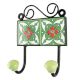 Green Floral Ceramic Tile Hook